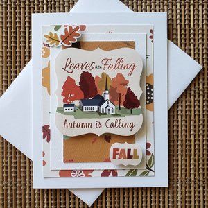 Blank Greeting Card for Fall and Thanksgiving